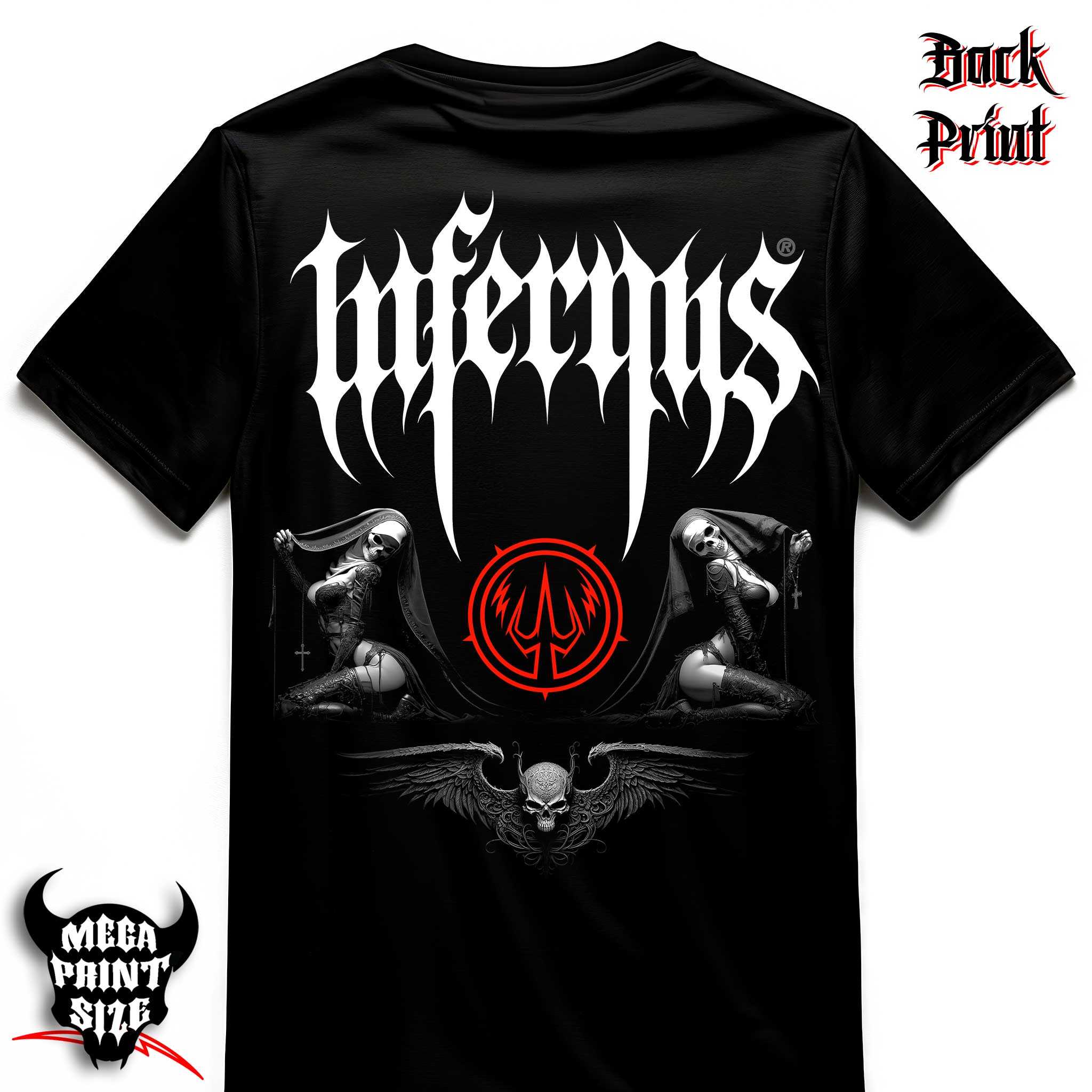 "Crypt Back Logo" Infernus Premium Horror T-shirt