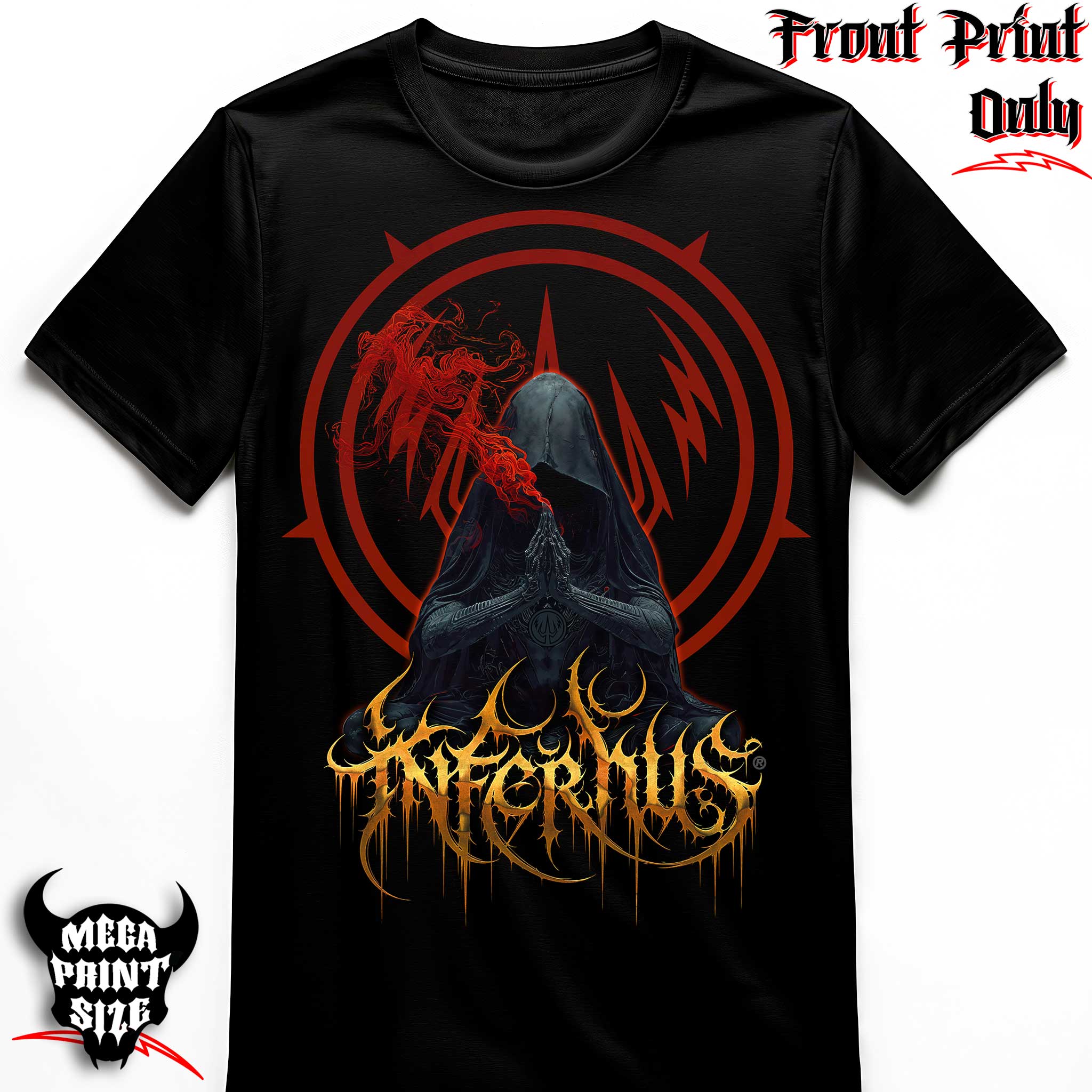 "Darkest Ritual" FRONT-sided Infernus Premium Horror T-shirt