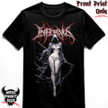 "Female Reaper" FRONT-sided Infernus Premium Horror T-shirt