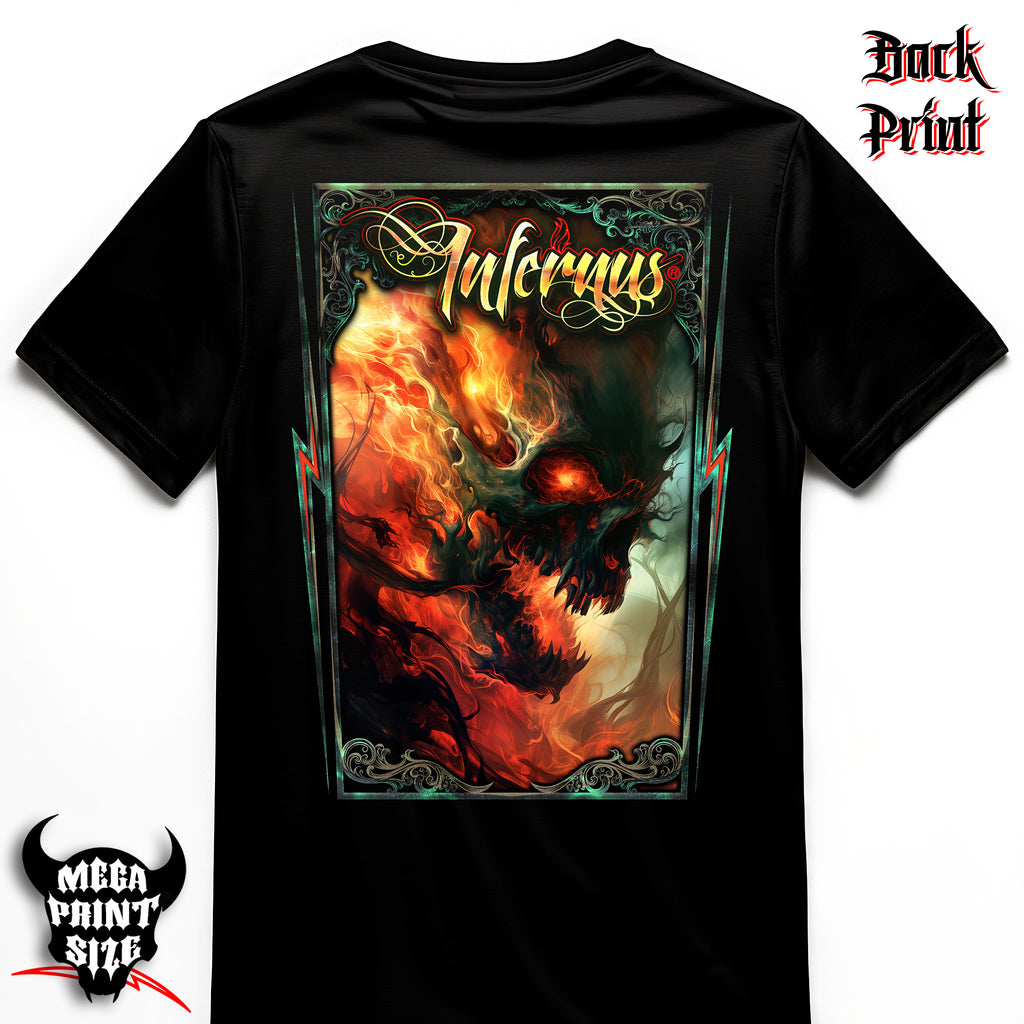 "Flaming Gothic Skull" Infernus Premium Horror T-shirt