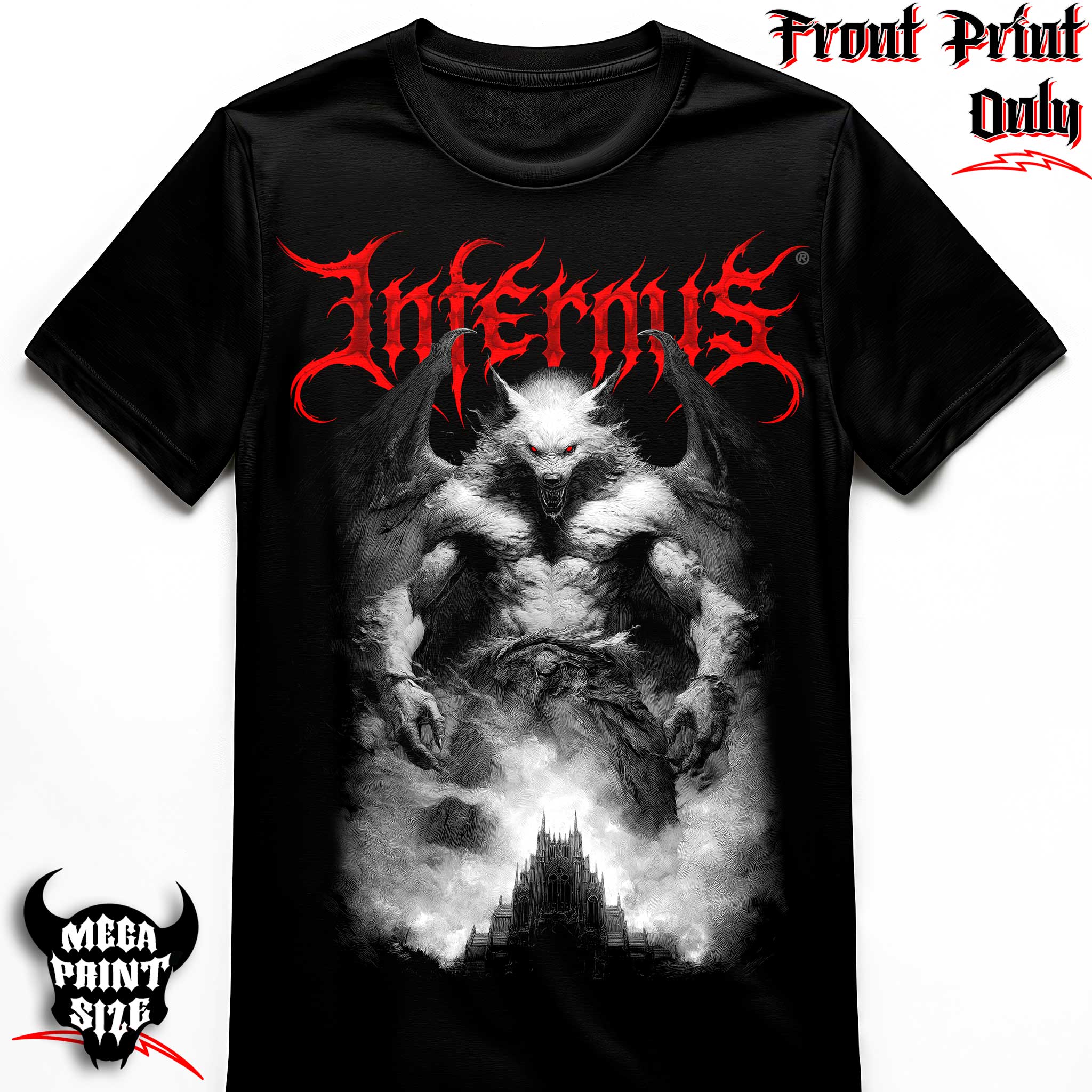"Above It All" FRONT-sided Infernus Premium Horror T-shirt
