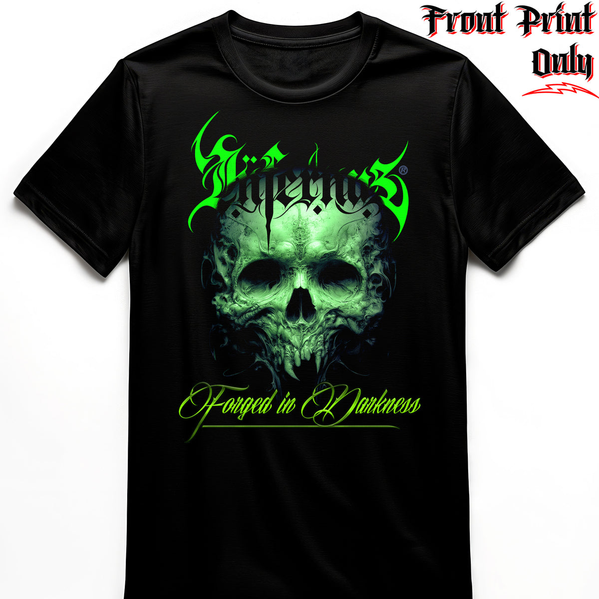 "Green Hell F" FRONT-sided Infernus Premium Horror T-shirt