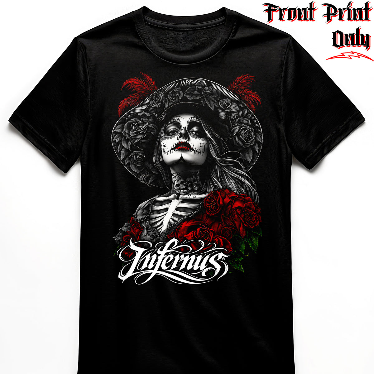 "Lady Death" FRONT-sided Infernus Premium Horror T-shirt