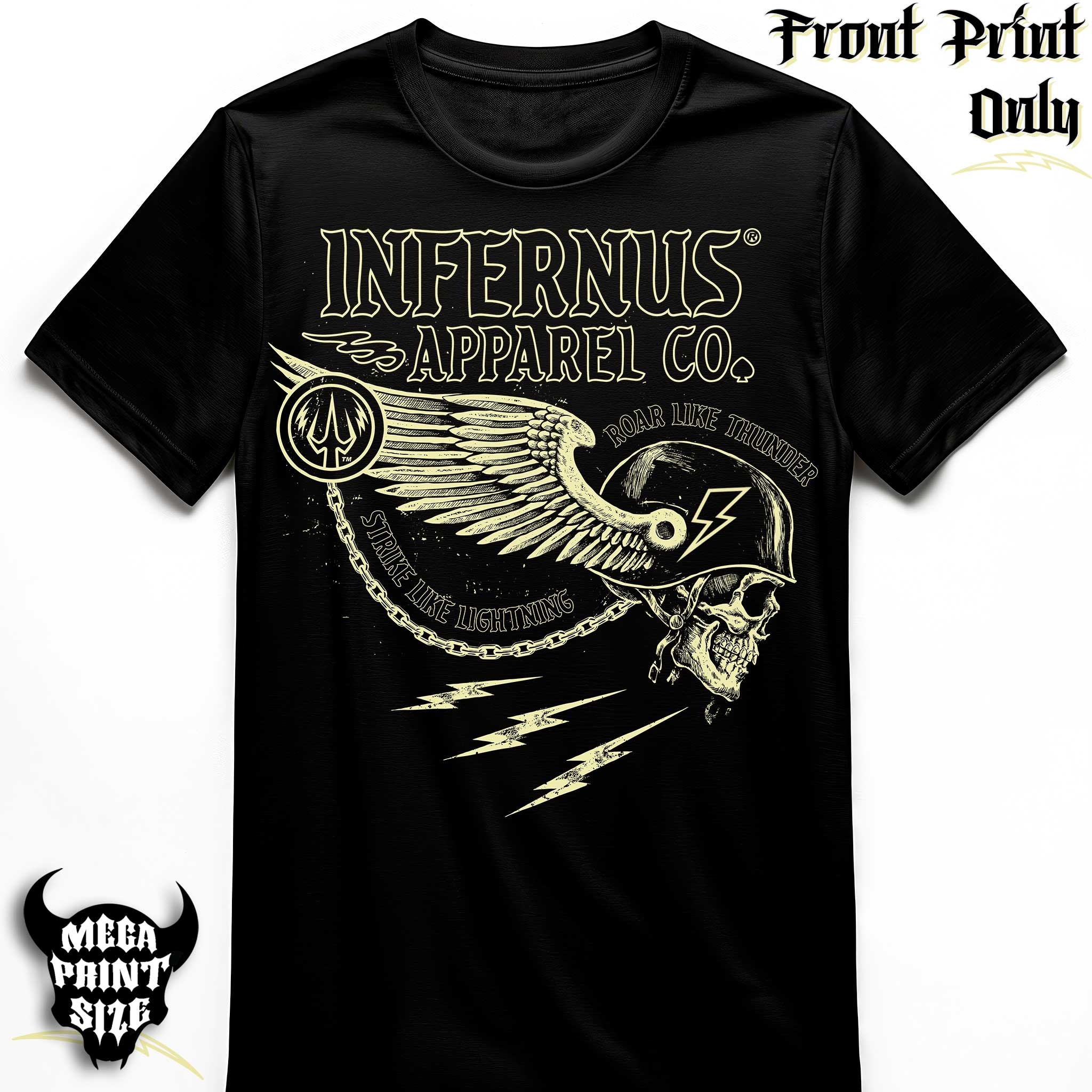 "Roar Like Thunder" FRONT-sided Infernus Premium Horror T-shirt