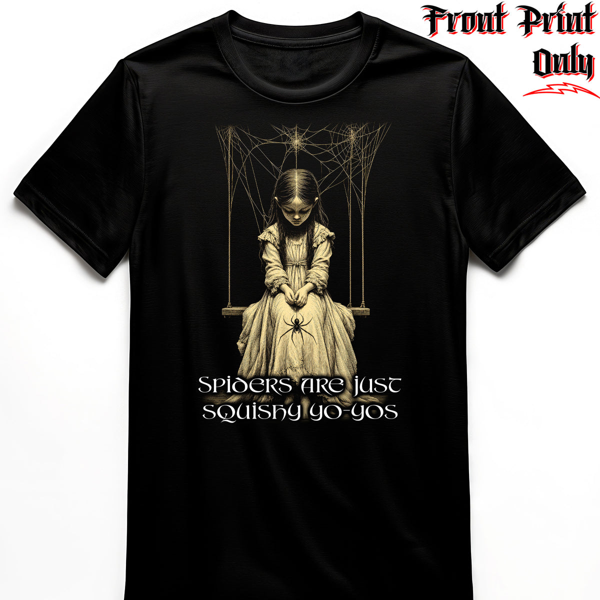 "Spider Yo-Yo" FRONT-sided Infernus Premium Horror T-shirt
