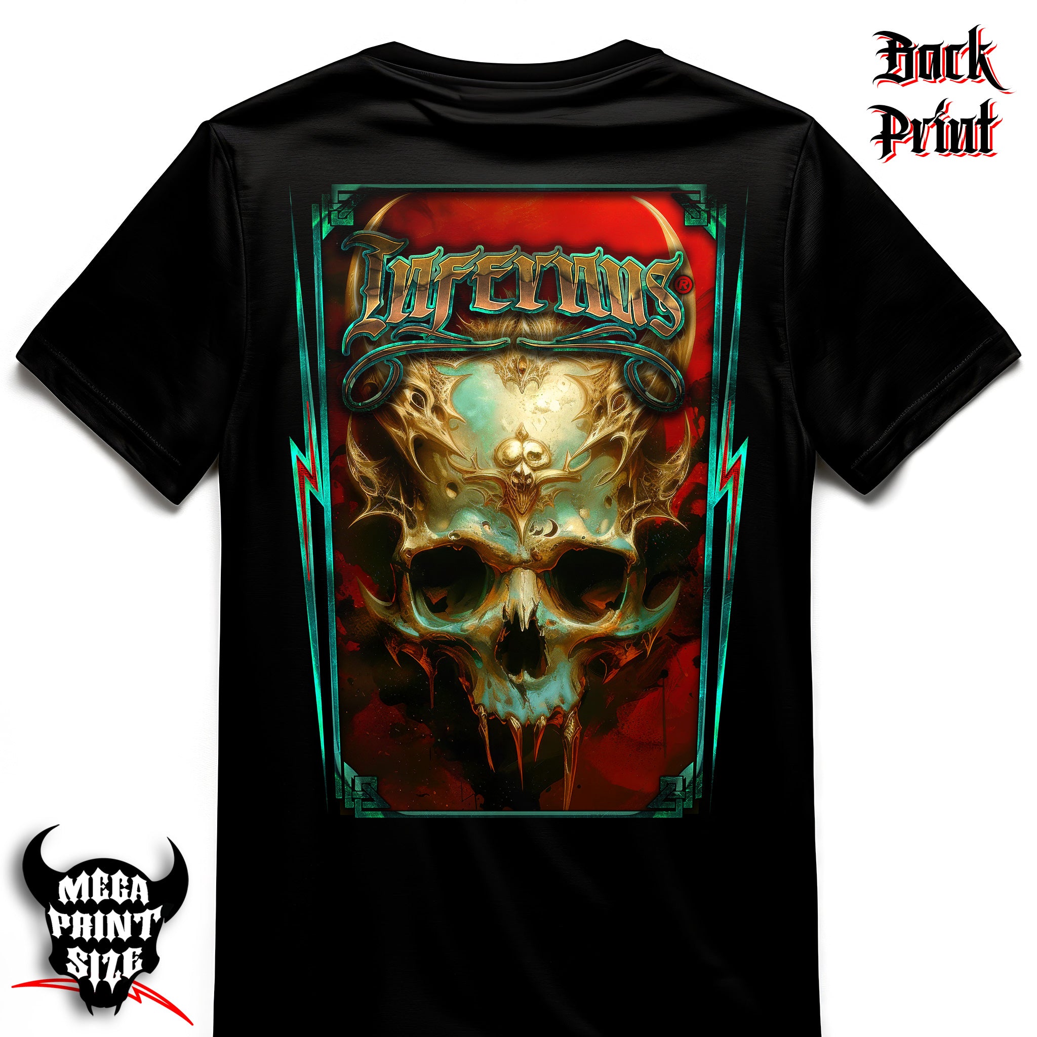 "Turquoise Skull" Infernus Premium Horror T-shirt